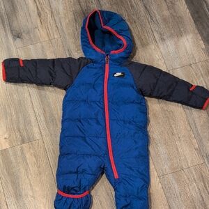Kids Blue and Black One Piece Snowsuit